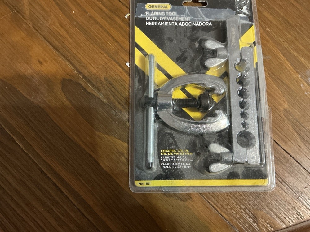 QTY 1 NEW GENERAL 151 FLARING TOOL 3/16 &ndash; 5/8 FLARE 45 DEG MADE IN USA