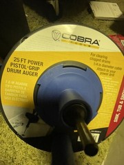 Cobra Products 86250 1/4 In X 25 Ft Pistol Grip Power Drum Drain Auger {HH}
