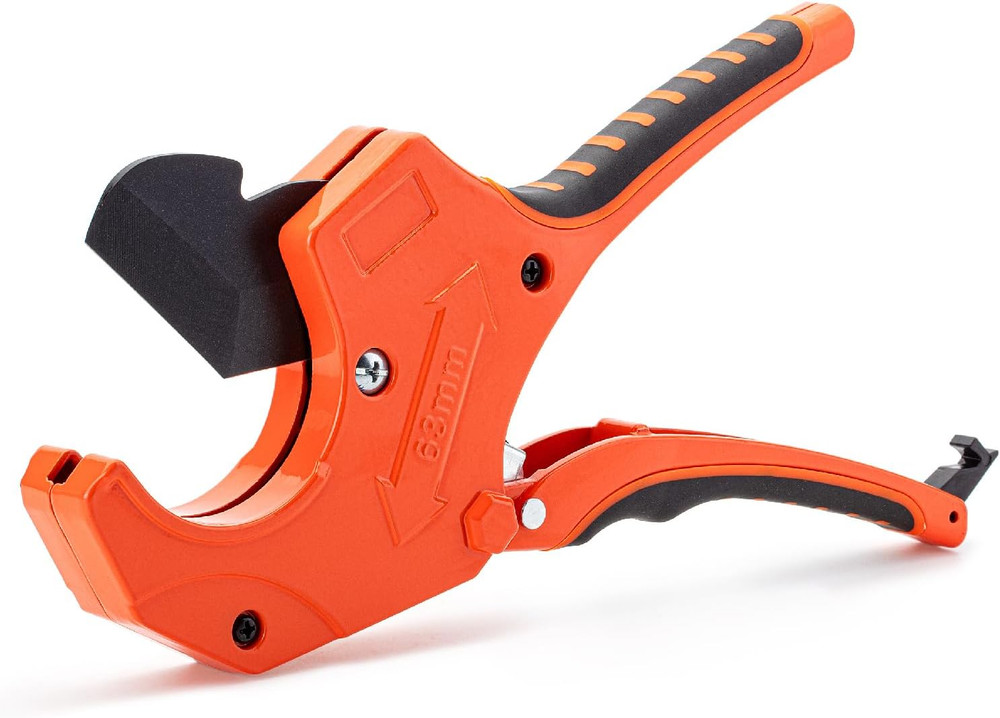 Bates- PVC Pipe Cutter, Cuts up to 2-1/2&Prime;, Orange Ratcheting PVC Pipe Cutter Too