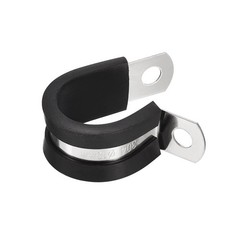 20Pcs 11/16&Prime; Cable Clamp R Shape Stainless Steel Rubber Cushioned Pipe Strap