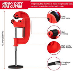 Heavy Duty 1-3 Inch Pipe Cutter with Extra Blade | Heavy-Duty Pipe Cutter for 1-