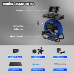 50m Sewer Pipe Inspection Camera 512hz Self-leveling Pipe Camera 10&Prime; Display