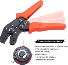 Manual Crimp Fold Tool with Ratchet &ndash; 26-16AMG Wire Crimping Pliers for Connecto
