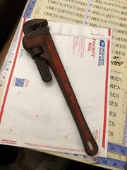 Vintage Ridgid 18&Prime; HEAVY DUTY Pipe Wrench Made by Ridge Tool Co. Elyria Ohio USA