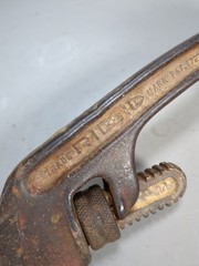 Ridgid E14 Vintage Offset Pipe Wrench 14&Prime; USA Pat 1727639 Heavy Duty Bent Handle