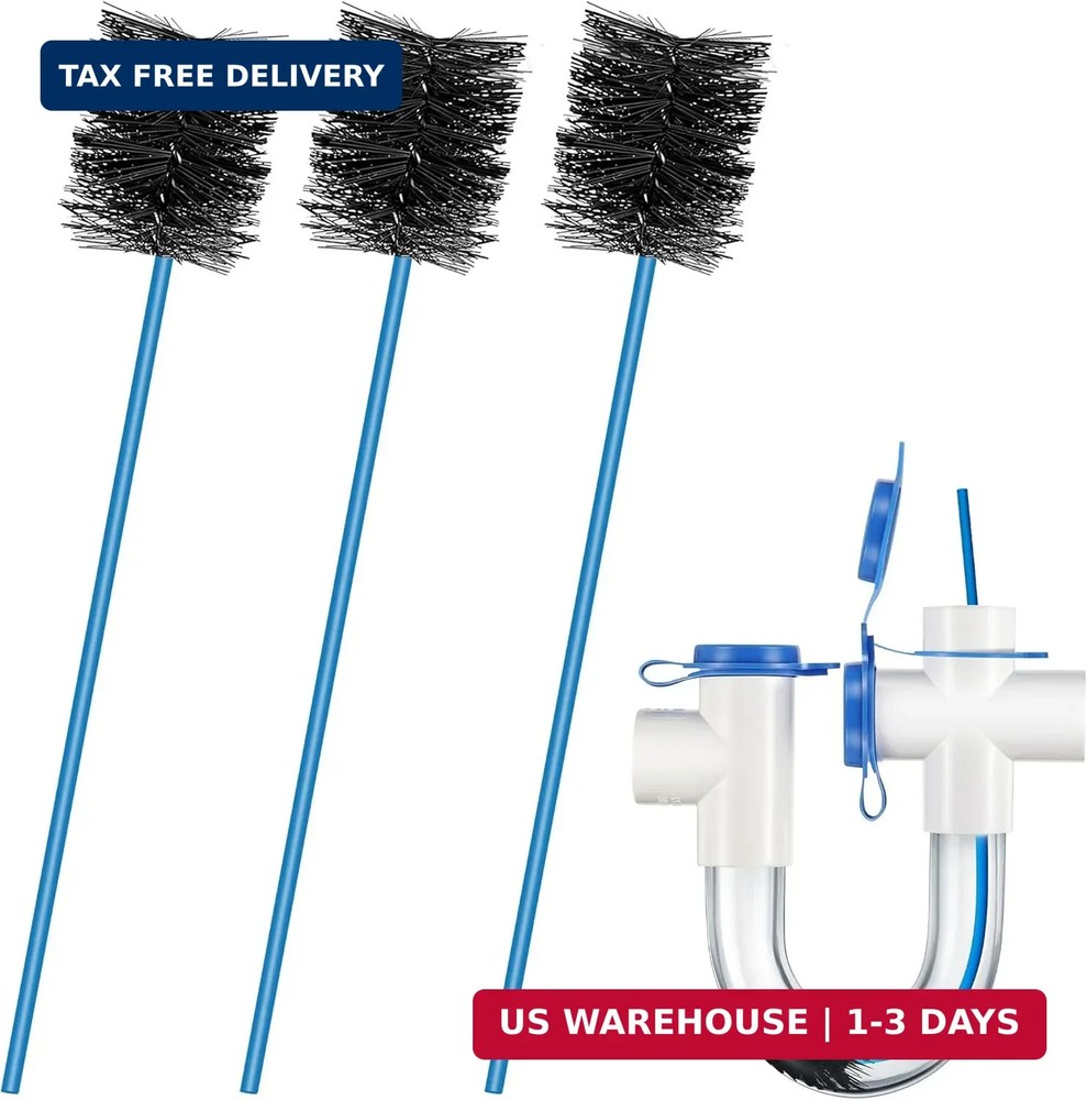 3 Pcs Condensate Trap Flexible Drain Brush, 16 Inch AC Drain Line Cleaning Brush