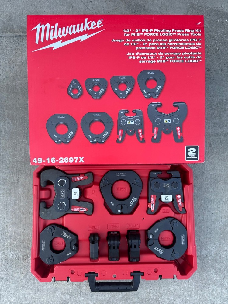 Milwaukee M18 49-16-2697X 1/2&Prime; &ndash; 2&Prime; IPS-P Pivoting Ring Kit Mega Pro Press Tool