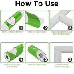 GDGJWL 6PCS Pipe Insulation Cutting Guide， Molded Foam Cutter Tool Green