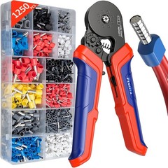 Octagonal Crimping Pliers Tool Kit with 1250PCS Single & Twin Ferrule Connectors