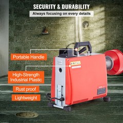 SucceBuy 250W Electric Drain Cleaner Snake Auger 66ft Cable 7 Cutters Home Sewer