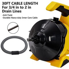 30Ft x3/10&rdquo; Sewer Snake Drain Auger Cleaner Cleaning Machine for 3/4&rdquo;-2&rdquo; Pipe