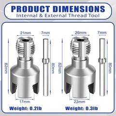 2-In-1 PVC Pipe Threader Kit with 1/2&Prime; & 3/4&Prime; Dies &ndash; Complete Dual Function Inte
