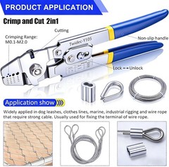 Swaging Tool for Wire Rope Crimping Up to 2.2mm with 160PCS Aluminum Sleeves