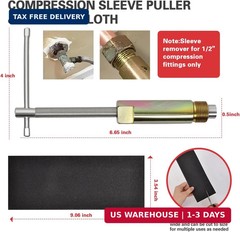 6 Pcs Plumbing Tools Kit with Angle Stop Wrench & 1/2-Inch Compression Sleeve Pu