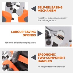 IWISS Hexagonal Ratchet Crimping Tool for Ferrules and End Sleeves 0.25-6mm&sup2; AWG