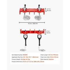 Cast Iron Pipe Welding Vise 1/2&Prime;-8&Prime;, Dual Chains & Crank Handles