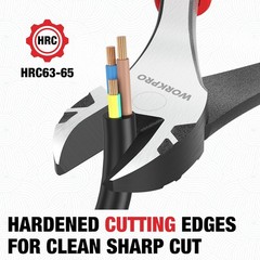 8 Inch High Leverage Diagonal Pliers, CRV Steel & Anti-Slip Handle | Heavy Duty