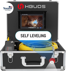 Sewer Camera Self Leveling, 100Ft Drain Pipe Cameras with Meter Counter, 12V 450