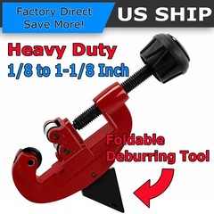 Pipe Tube Cutter 1/8&Prime; to 1-1/8&Prime; OD Copper Brass Aluminum PVC Plumbing HVAC Mini