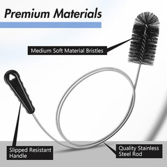 3 Pcs Condensate Trap Flexible Drain Brush, 48 Inch AC Drain Line Cleaning