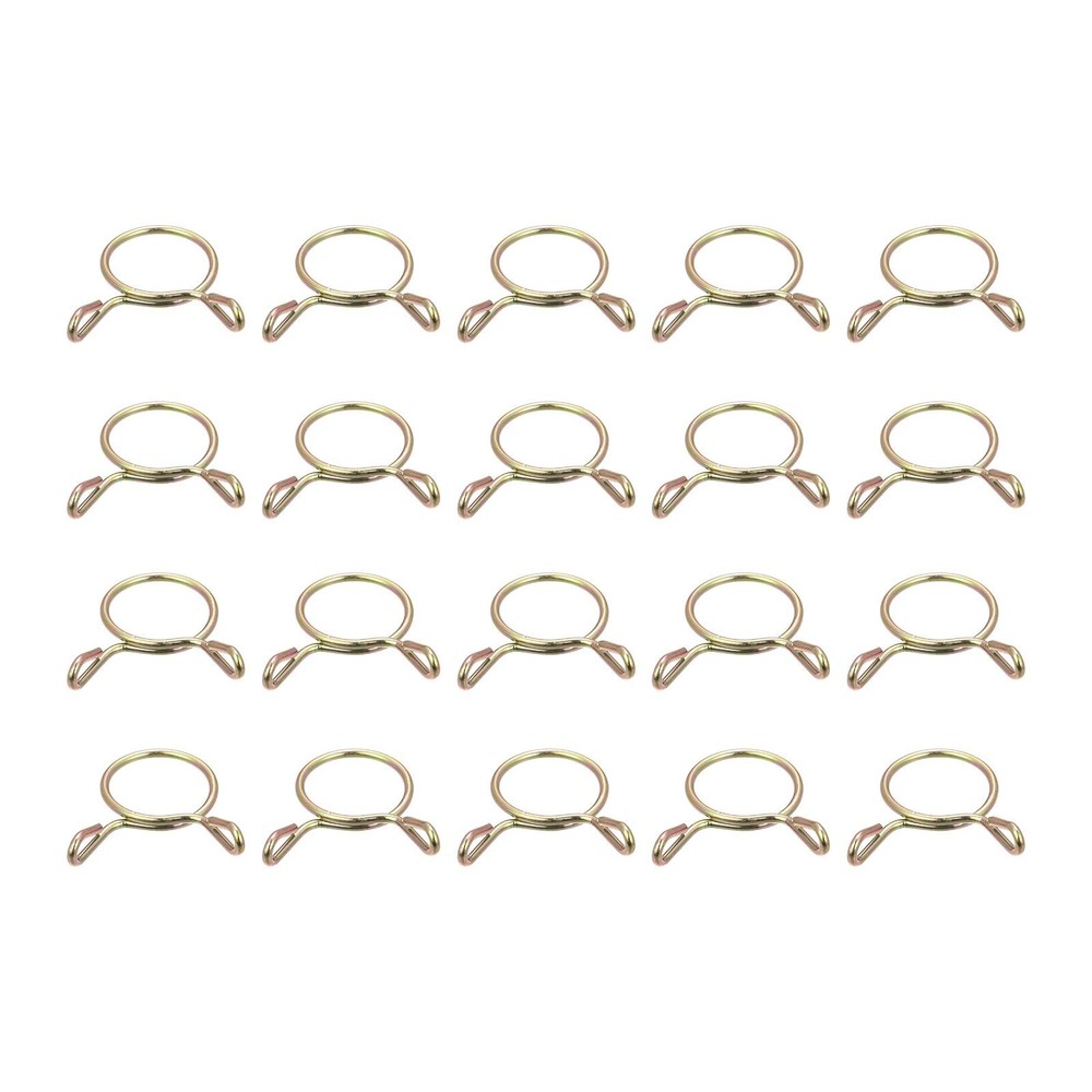 Fuel Line Hose Clips, 100pcs 14mm 65Mn Steel Tubing Spring Clamps