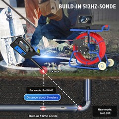 9mm in Thickness 50M cable Sewer Pipe Inspection Camera with 512hz Transmitter