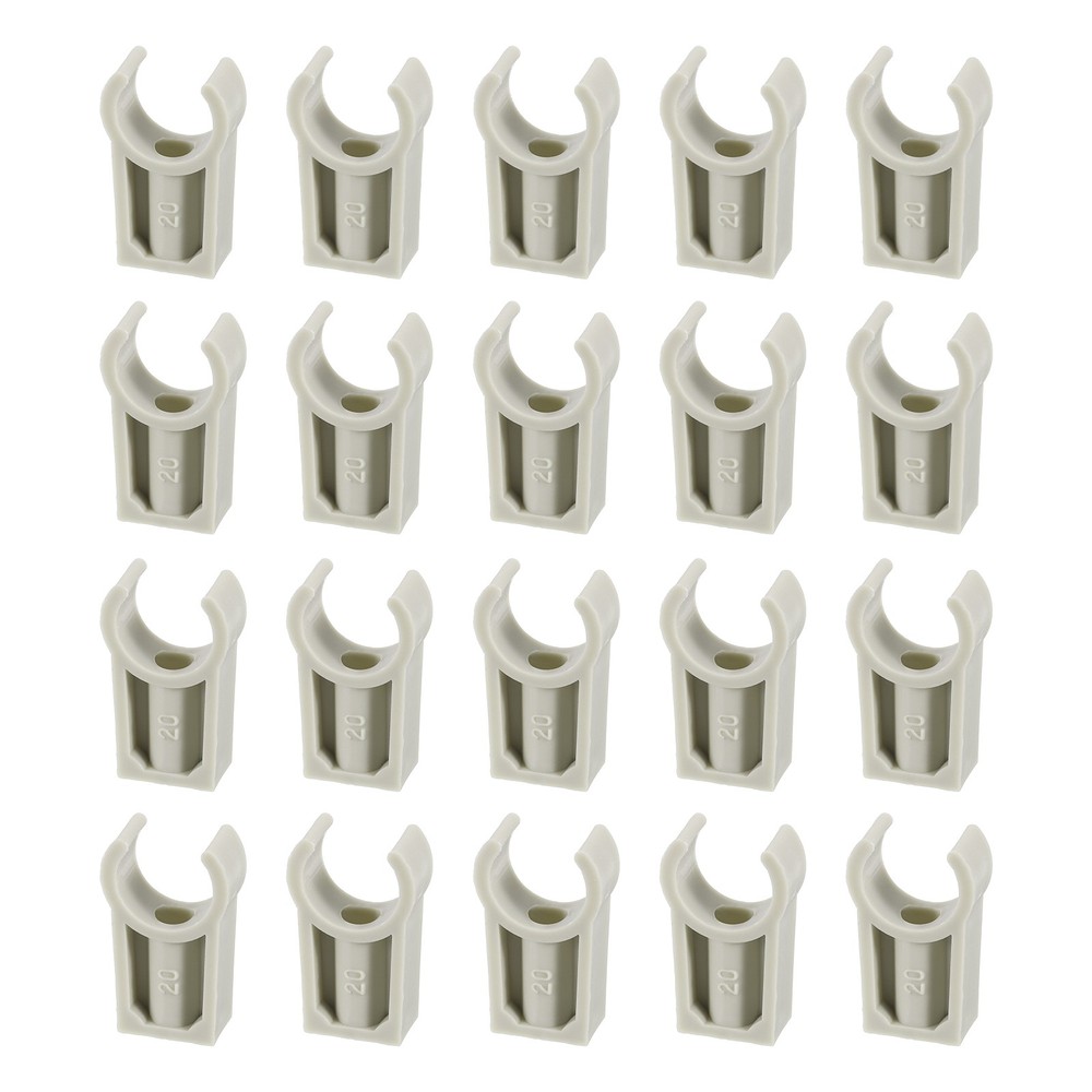 20Pcs U-Shaped Water Pipe Clamp, Fit for 20mm/0.79&Prime; OD, 25mm Height, Grey
