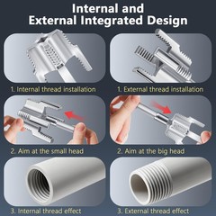4Pcs PVC Pipe Threader Dual Function Thread Large Size Plumbing Hand Tool