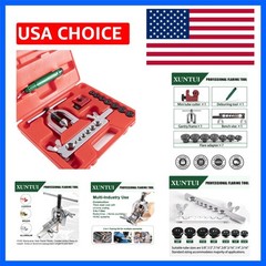 Brake Line Flaring Tool Kit, 3/16&Prime;-5/8&Prime; Double & Single | 7 Adapters, Red Sto&hellip;