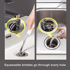 2-Piece Flexible Drain Brush Sink Unblocker Elastic Hose Pipe Straw Cleaning &hellip;