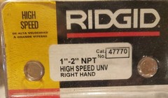 Ridgid 47770 1&Prime; &ndash; 2&Prime; &ndash; 11 1/2 NPT Universal Dies High Speed RH