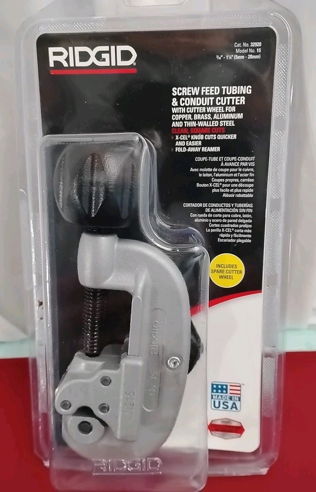 Ridgid 32920 model 15 Screw Feed Tubing Cutter, 3/16&Prime; To 1-1/8&Prime; Tube Cutter USA.