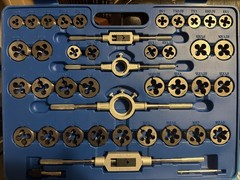 ABN 110 Piece Large Tap and Die Set Metric Bolt and Pipe Rethreading Tool Kit