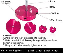 4-Piece Plastic Pipe Reamer Tool Kit 1.5&Prime; 2&Prime; 3&Prime; 4&Prime; PVC CPVC ABS 1/2&Prime; Drill 3/8