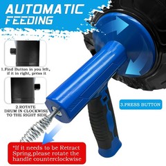 25Ft Snake Drain Hair Removal Tool Drill Powered and Manual Drain Cleaner Tool