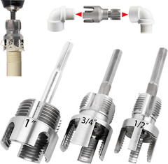 PVC Pipe Threader Kit, 3 Piece Set, 1/2&Prime;, 3/4&Prime;, 1&Prime; NPT, Internal and External