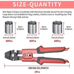 1/16 Inch Wire Rope Crimping Tool Up To 2.2mm Fishing 0.1 mm to 2.2 mm, Red