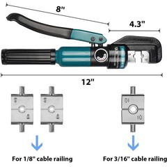Steel DN Mate Hydraulic Crimping Tool/Hydraulic DC02, Silver With Cutter