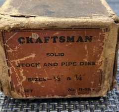 Vintage Craftsman Stock & Pipe Die Set Complete w/ 1/2&rdquo; & 3/4&rdquo; # R-5524 (1A-5)