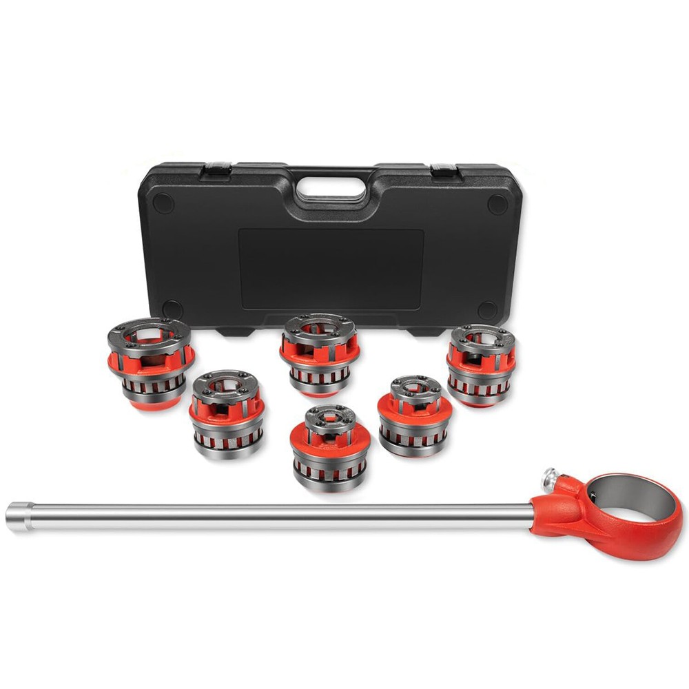 36475 12-R Manual Exposed Ratchet Pipe Threader Kit 6 Dies 1/2&rdquo; NPT to 2&rdquo; NPT