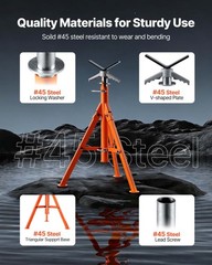 VEVOR Pipe Stand 2500LBS Pipe Jack Stand 27.2&Prime;-52&Prime; Height for 1/2&Prime; to 12&Prime; Pipes