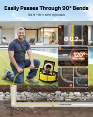 VEVOR Sewer Camera with WiFi 164ft/50m IP68 Drain Pipeline Camera 12 LED Lights