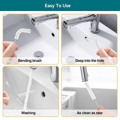 2-in-1 Drain Cleaning Kit &ndash; Flexible Stainless Steel Brush & Spring Auger, 240&Prime;