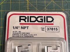 Unused Ridgid Threading Pipe Dies: 1/4 NPT 37815 RH for 0-R 00-R 11R 111 (6651)