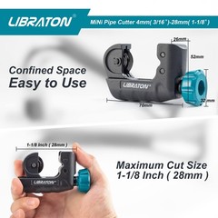 Tubing Cutter 3/16&Prime; to 1-1/8&Prime;, Mini Tube Cutter, Copper Cutter, Heavy Duty Mi&hellip;