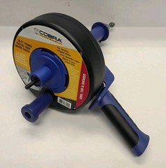 Cobra 86250 1/4 In X 25 Ft Pistol Grip Power Drum Drain Auger Use Crank or Drill