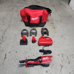 Milwaukee 2473-22 M12 FORCE LOGIC Press Tool Kit with 3 Jaws Used No Case