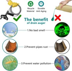 25ft Plumbers Drain Snake Long Heavy Duty Plumbing Auger Hand Tool Bathroom Pipe
