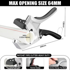 PVC Pipe Cutter,Cuts up to 2-1/2&Prime;,Ratcheting PVC Cutters,Pex Pipe Cutter,For PVC