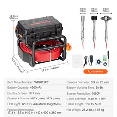 Sewer Camera, 165 Ft. /50 M Self-Leveling Drain Camera with 10.1 In. Touchscreen